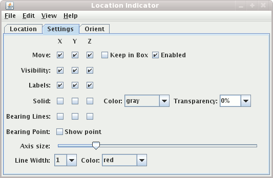 Location Indicator Display Tab