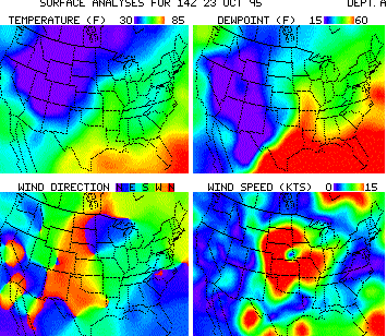 Weather Map with Color 
 Contours