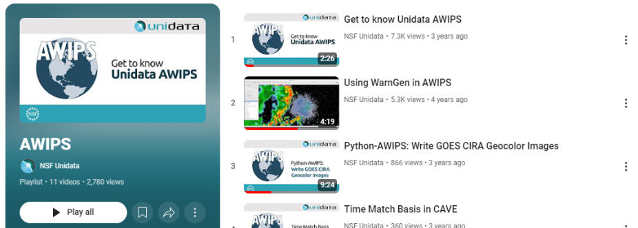 AWIPS YouTube Videos Banner
